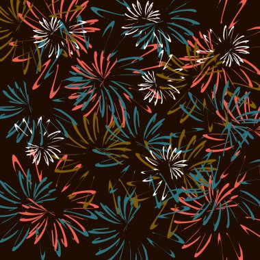 siyah arka plan üzerinde renkli havai fişek