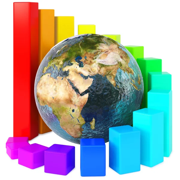 Globus z skręcone kolorowy schemat — Zdjęcie stockowe