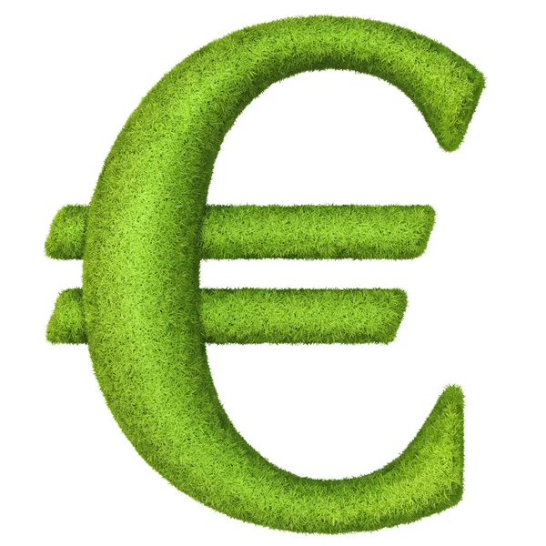 Euro signe en herbe verte — Photo