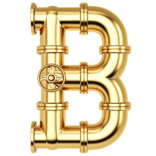 Goldenes Alphabet b Buchstabe — Stockfoto