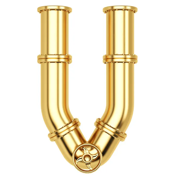 Golden Alphabet V letter — Stock Photo, Image