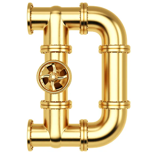 Alfabeto dourado letra D — Fotografia de Stock
