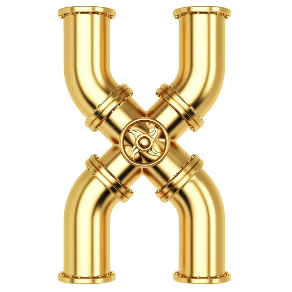 Golden Alphabet X letter — Stock Photo, Image