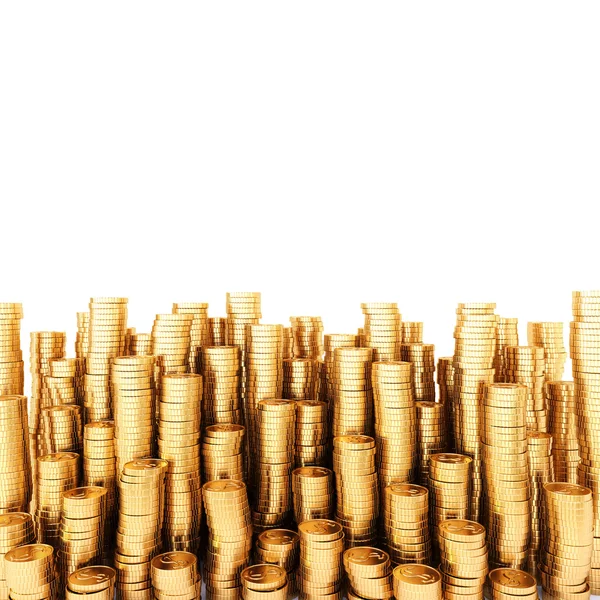 Golden coins stacks — Stock Photo, Image