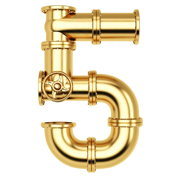 Golden Number 5 — Stock Photo, Image