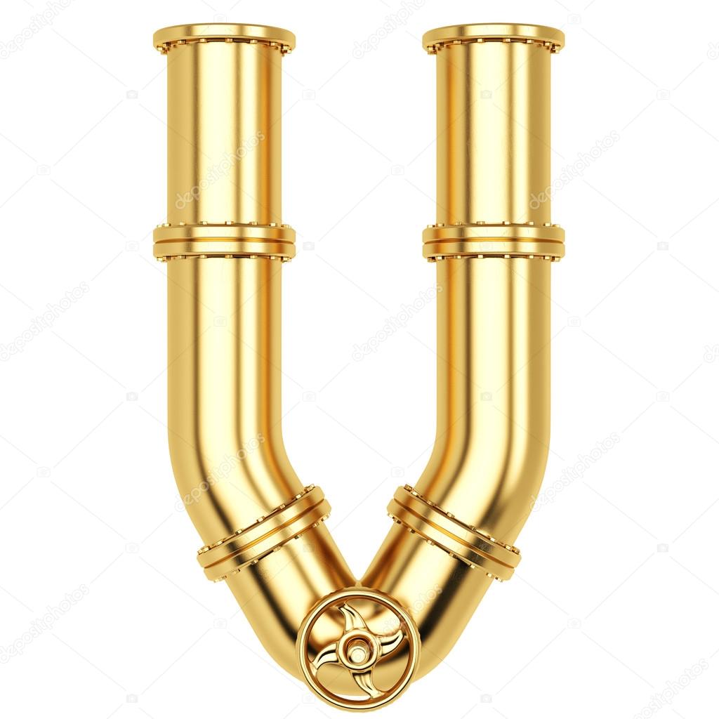 Golden Alphabet V letter