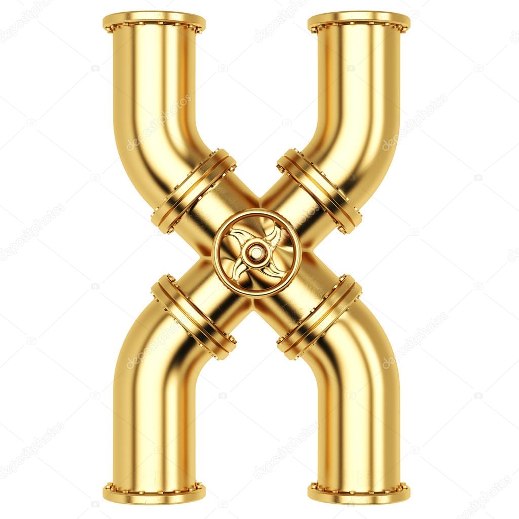 Golden Alphabet X letter