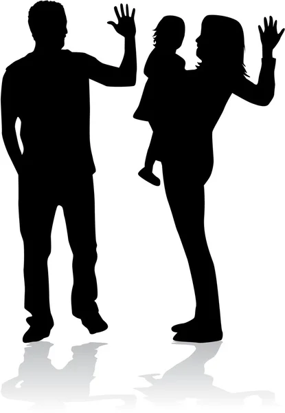 Familie Silhouet — Stockvector