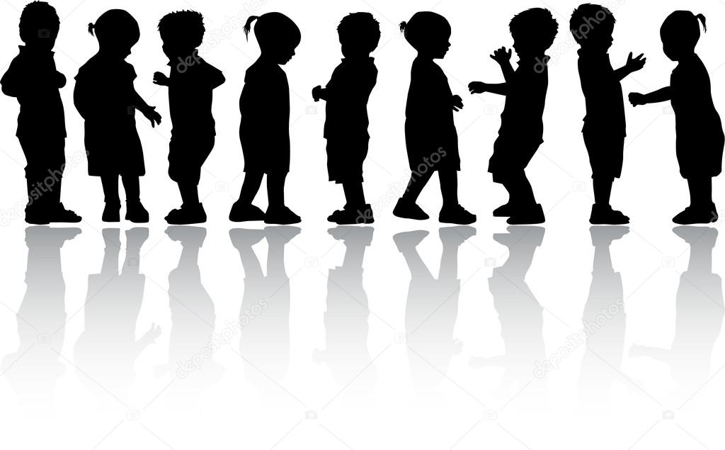 Silhouettes of children — Stock Vector © pablonis #29355983