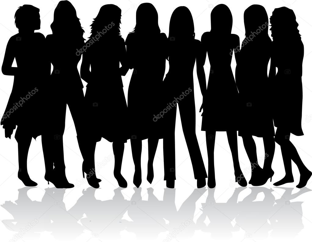 group of women - black silhouettes