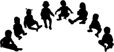 çocukların Silhouettes