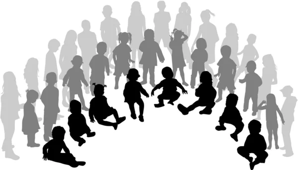 A large group of children — Stock Vector