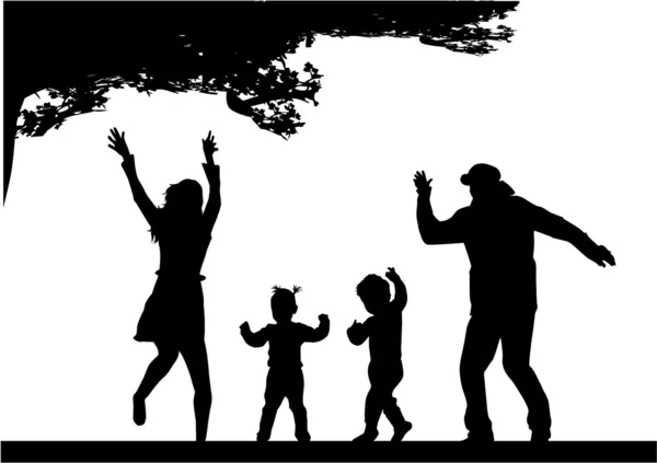 Silhouette familiale — Image vectorielle