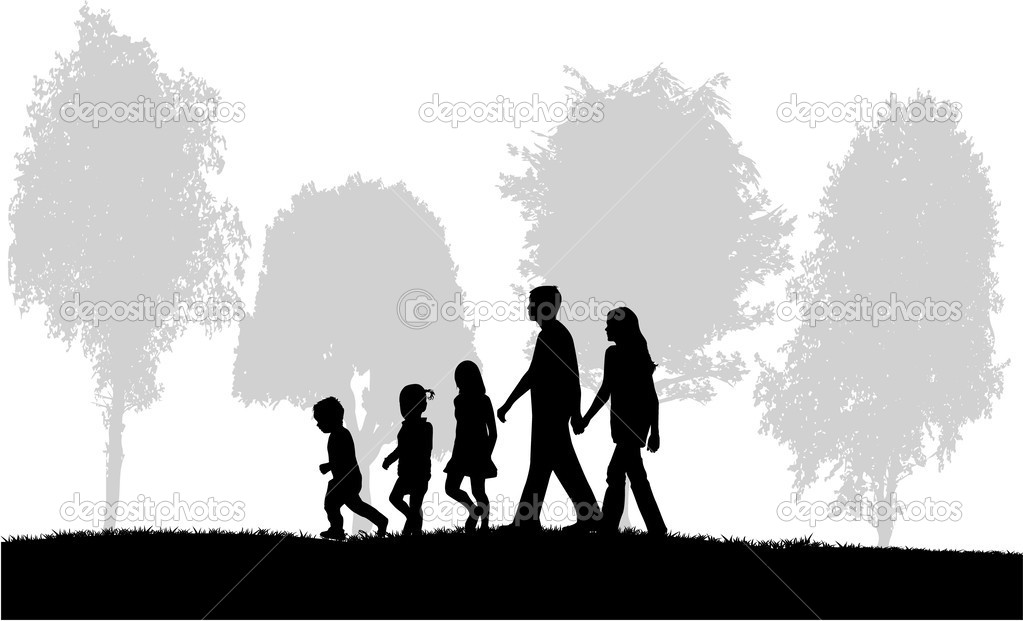 Family on a walk