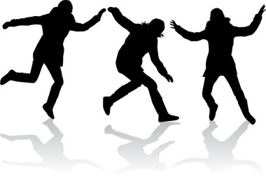 atlama silhouettes - vektör nesneleri