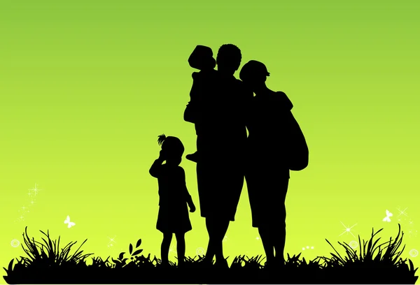 Family silhouette — Stock Vector