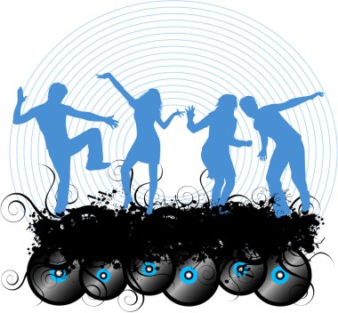 dans eden insanlar siluet