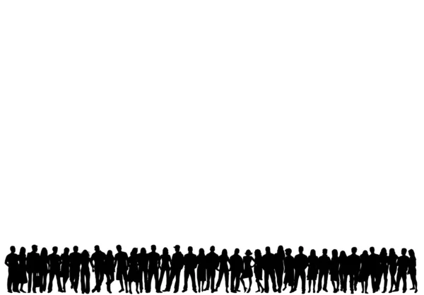 Multitud de personas - siluetas vectoriales — Vector de stock