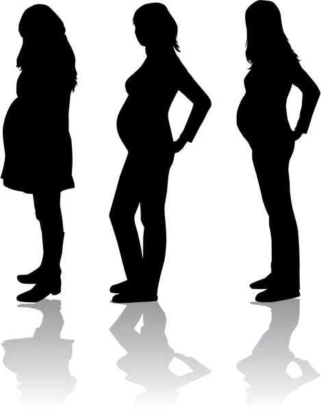 Silhouette of the pregnant woman — Stock Vector