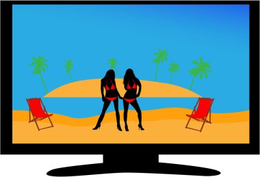 Beach - vektör çizim