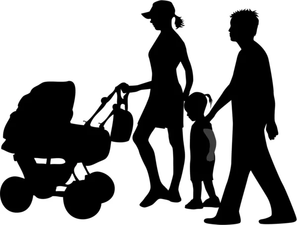 Family Silhouette — Stock Vector