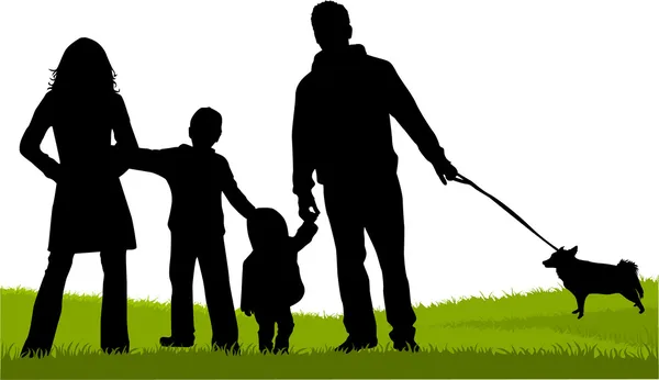 Family silhouette — Stock Vector