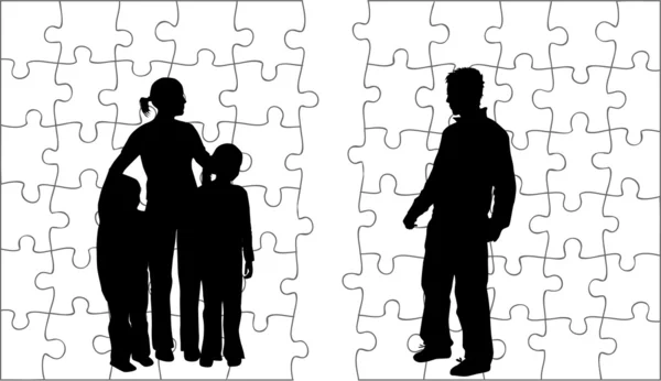 Silhouettes familiales — Image vectorielle