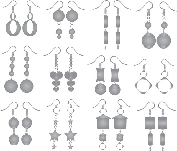 Joyería - conjunto de pendientes — Vector de stock