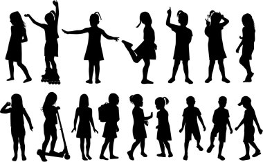 Childrens Silhouettes clipart