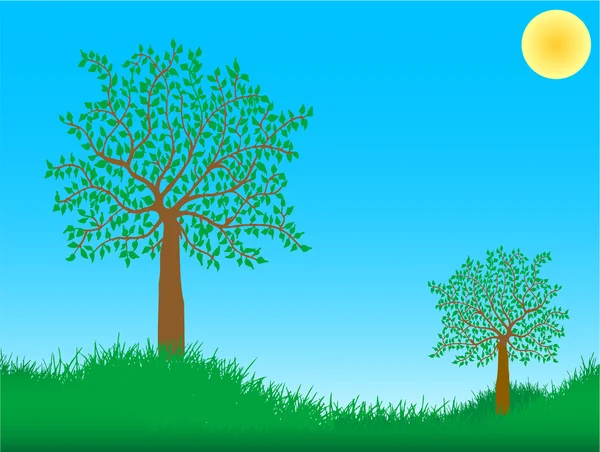 Träd - landskap — Stock vektor