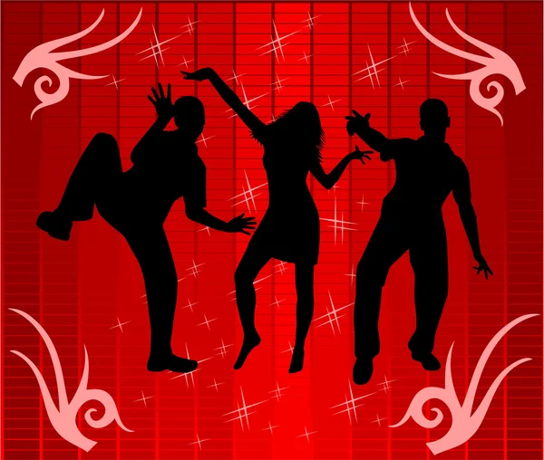 Baile a la luz de la discoteca — Vector de stock
