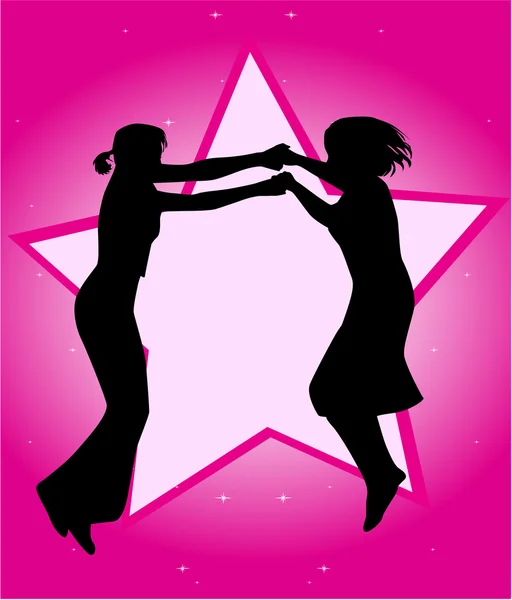 Dancing people silhouettes -background — Stock Vector