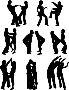 insanlar dans siluetleri - arka plan