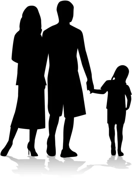 Silhouette familiale 2 — Image vectorielle