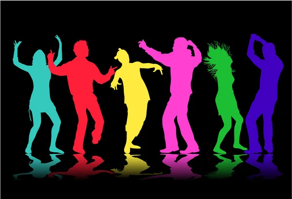 Illustrazione di persone che ballano — Vettoriale Stock