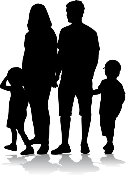 Family Silhouettes — Stock Vector