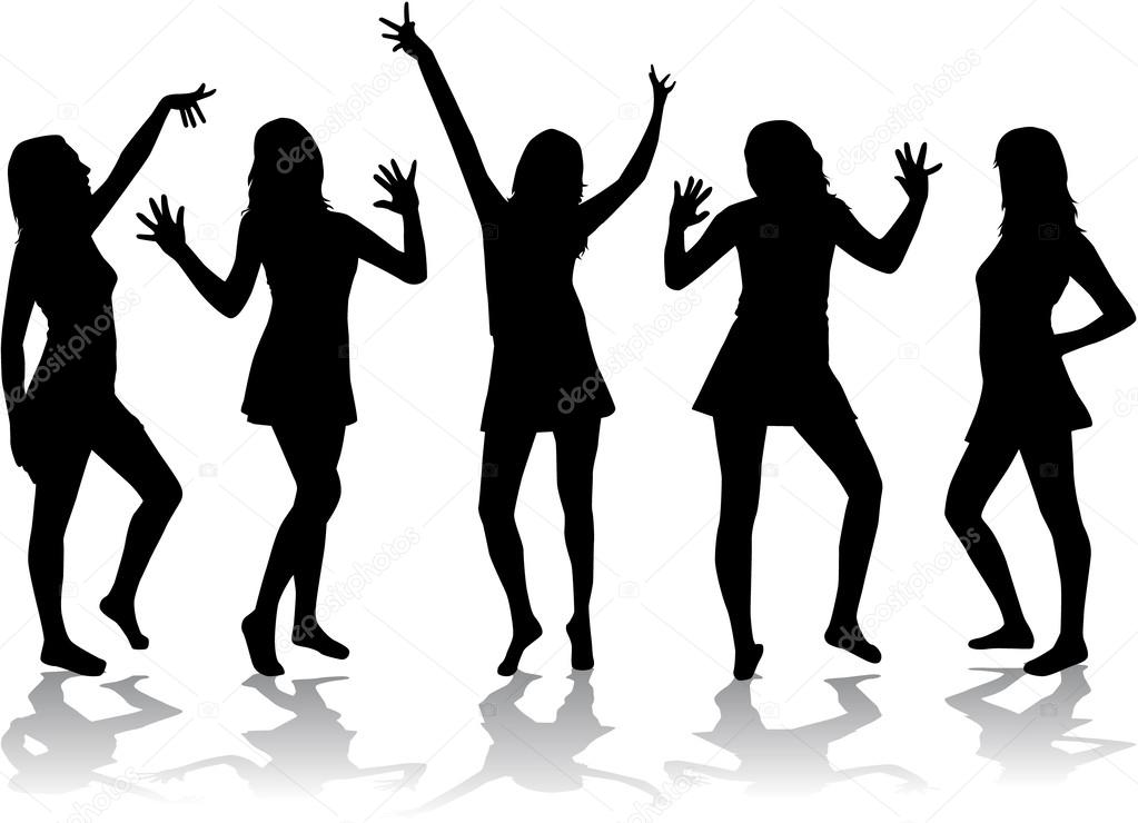 Dancing Girl Silhouette Clip Art