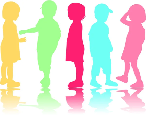 สีลูเอทเด็ก — ภาพเวกเตอร์สต็อก