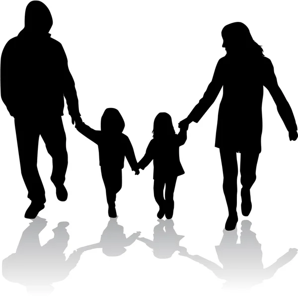 Familie silhouetten — Stockvector