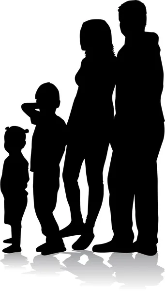 Familie silhouetten — Stockvector