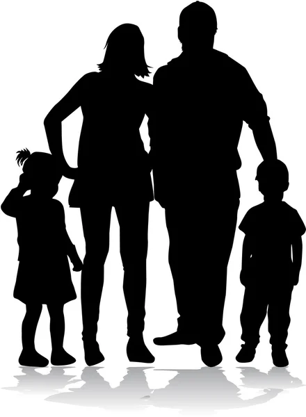 Siluetas familiares — Vector de stock