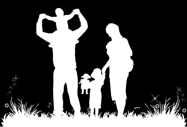 Family silhouettes — Stock Vector