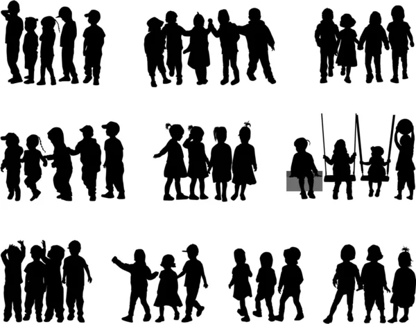 Large group of children — Stock Vector