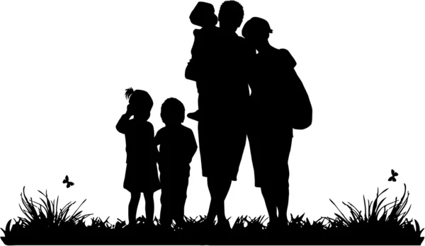 Family silhouettes — Stock Vector