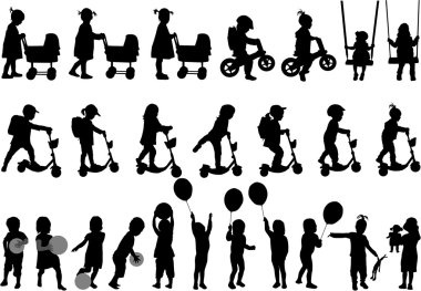 Çocuk silhouettes