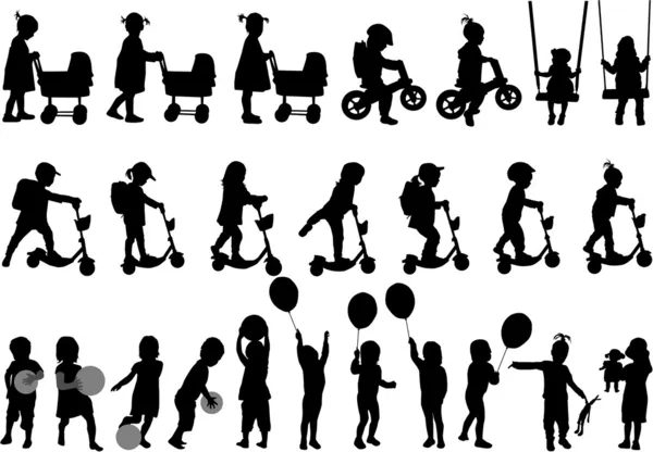 Silhouettes pour enfants — Image vectorielle