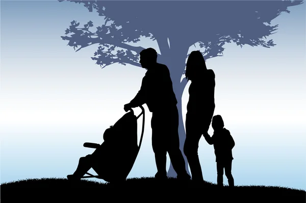 Family Silhouettes — Stock Vector