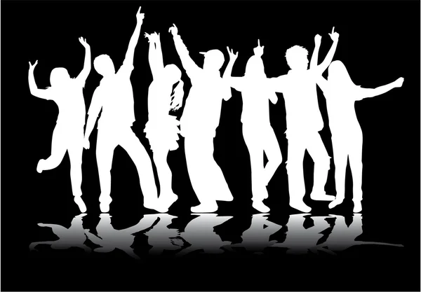 Silhouetten mensen dansen . — Stockvector