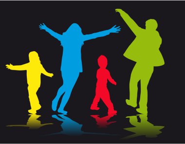 Aile silhouettes - illüstrasyon 