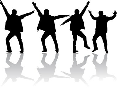 dans eden erkekler silhouettes